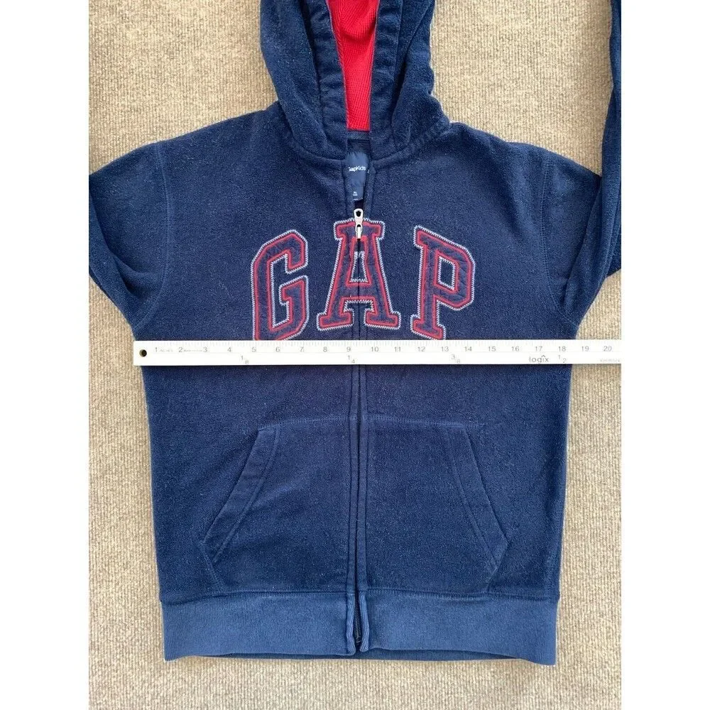Vintage Gap Kids Fleece Hoodie Size XL Full Zip Classic Spell Out Long Sleeve